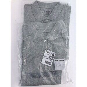 Lands End Girls Gray Short Sleeved Polo Shirt Size XL 16 Pack Of 2